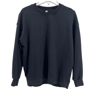 Lululemon Perfectly Oversized Black Crewneck Pullover Sweater Size 6